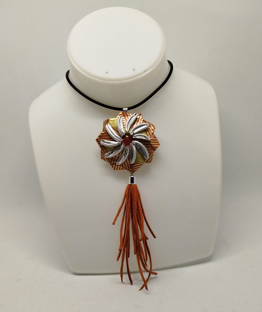 pendentif en capsules de café vertuo orange et pompon orange