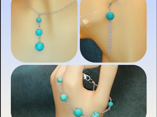 parure en pierres naturelles turquoise