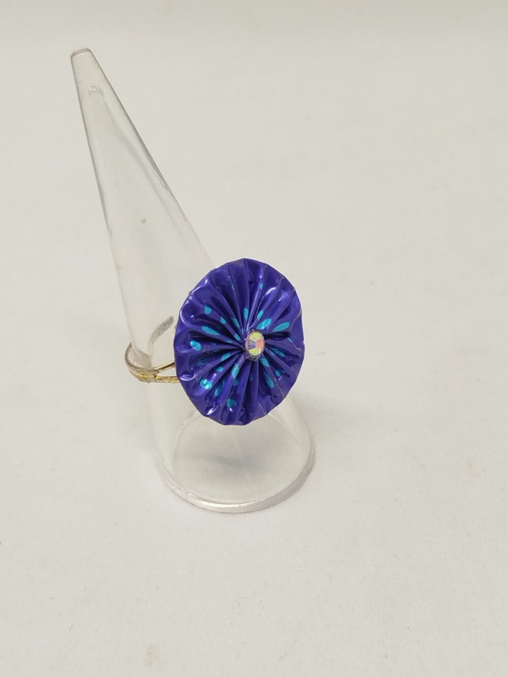bague-en capsules de café bleu turquoise
