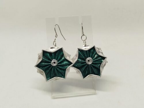 boucles étoiles vertes boucles d'oreilles en forme d'étoile en capsules de café verte