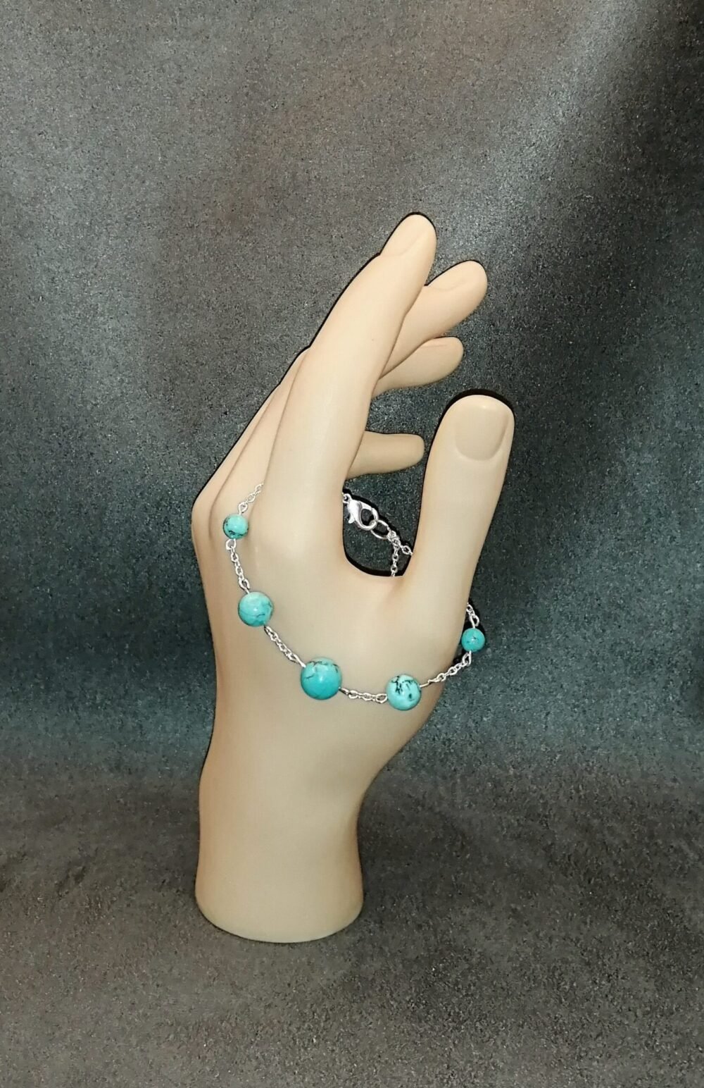bracelet avec 5 pierres naturelles turquoise