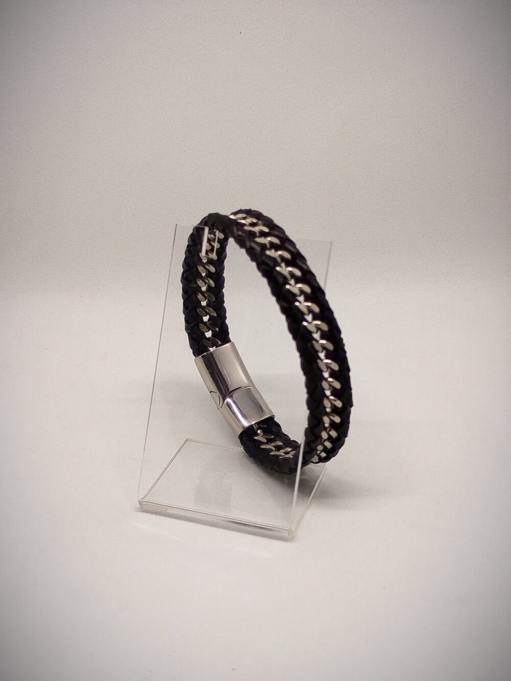 bracelet-tresse-en-cuir-et-acier-pour-homme-avec-fermoir-magnetique