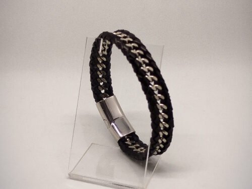 bracelet tressé en cuir et acier pour homme avec fermoir magnétique bijoux mypearls jewelery_edited bracelet-tresse-en-cuir-et-acier-pour-homme-avec-fermoir-magnetique