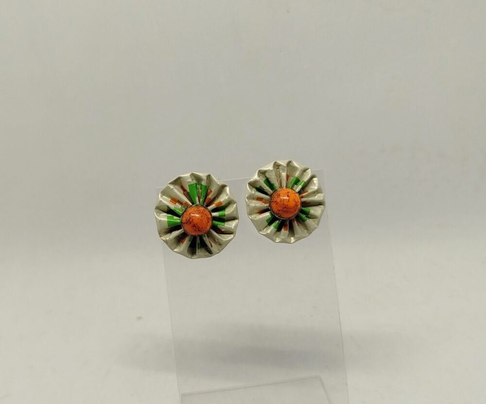 clous d'oreilles en capsules de café orange