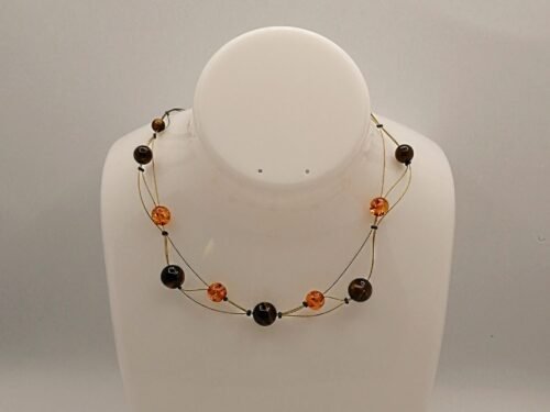 collier parure œil de tigre et ambre