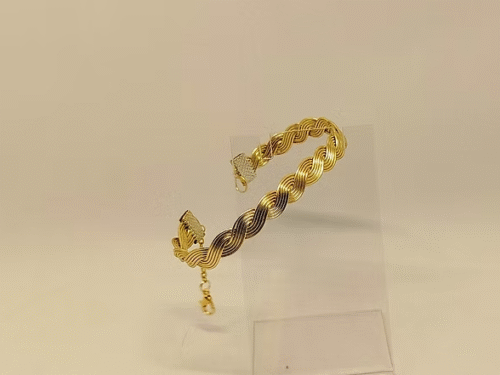 bracelet femme tressé en fil aluminium doré