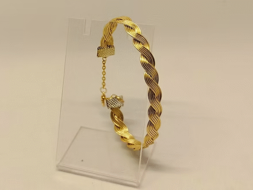 bracelet femme tressé en fil aluminium doré bracelet femme tressé en fil aluminium doré