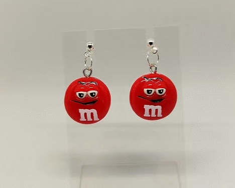 m&m’s rouge foncé boucles d'oreilles mms-rouge-fonce