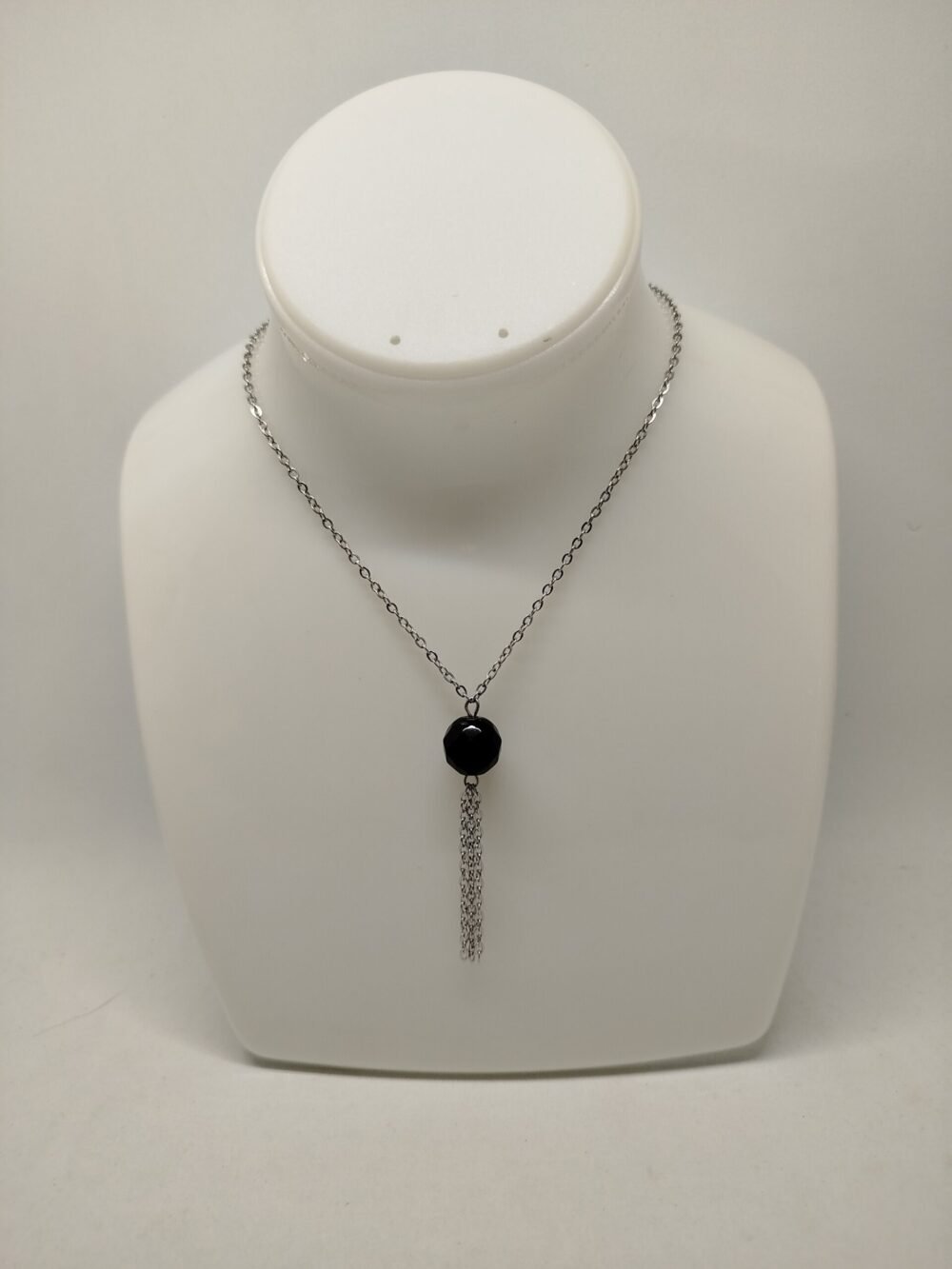 collier Élégant en Pierre Naturelle Onyx