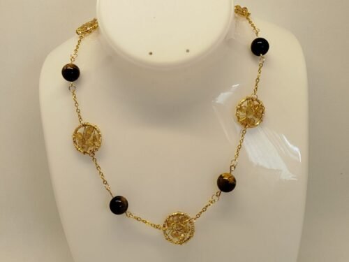parure collier œil de tigre collier en pierres naturelles œil de tigre