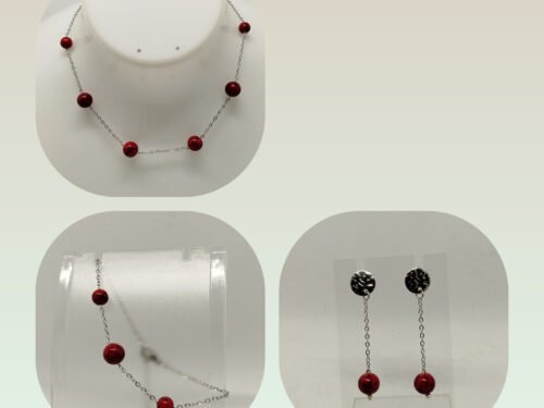 parure howlite rouge