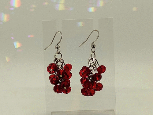 Boucles D’Oreilles Grappe Rouges Boucles D'Oreilles Grappe Rouges