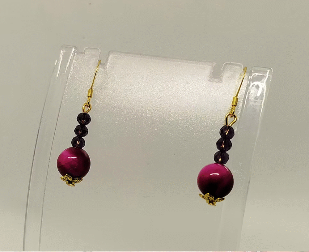 Boucles d'oreilles Agate Magenta