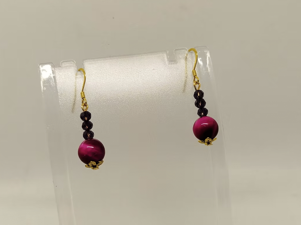 Boucles d'oreilles Agate Magenta