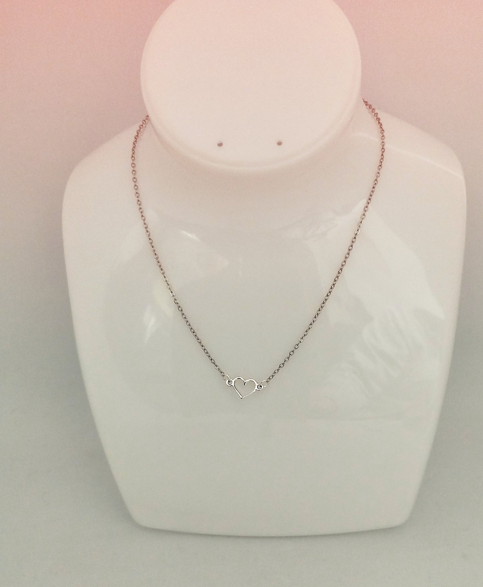 collier cœur doré en acier inoxydable pour enfants bijoux fait main