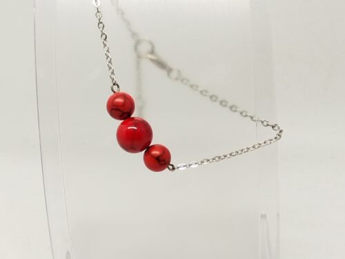 bracelet en pierres naturelles howlite rouge bracelet en pierres naturelles howlite rouge