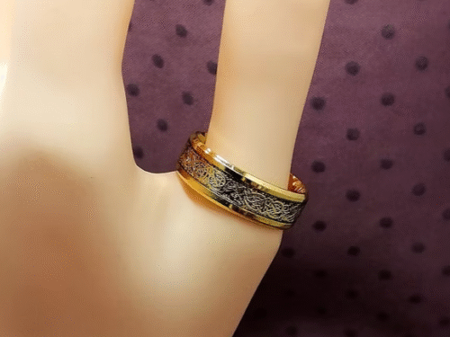 bague en carbure de tungstène doré