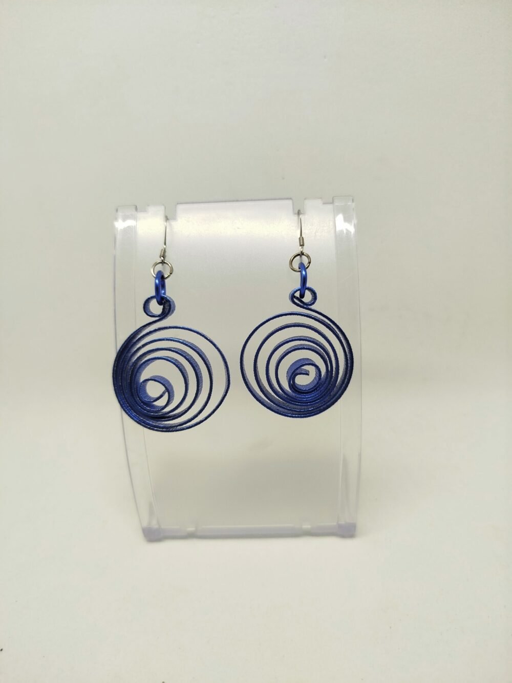 Créoles en Aluminium Large bleu en spirales