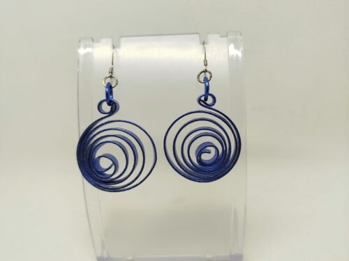 Créoles en Aluminium Large bleu en spirales