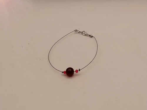 bracelet pierre grenat sur câble à bijoux rouge bracelet grenat sur câble à bijoux