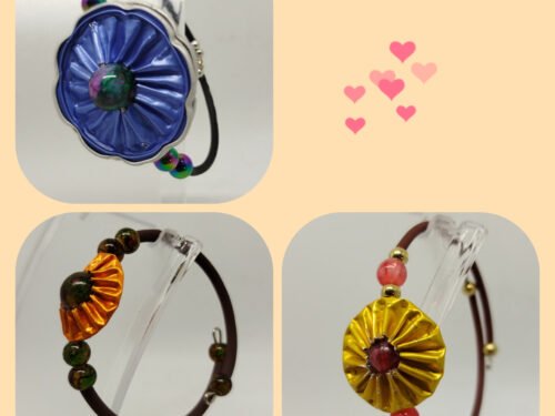 bracelets en capsules de café fixées sur cercle en acier