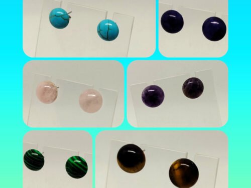 clous d'oreilles avec cabochon bijoux fait main