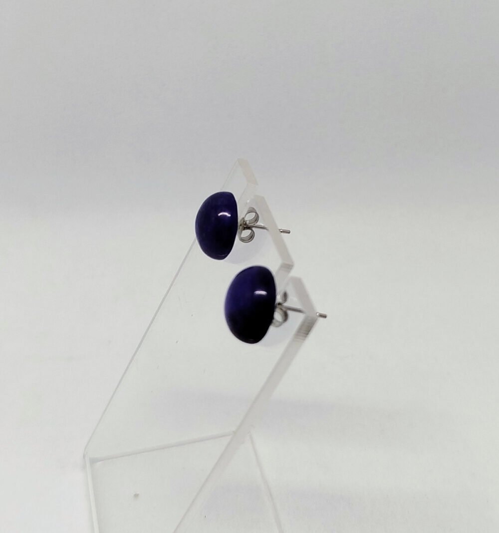 clous d'oreilles avec cabochon en pierre naturelle lapis lazuli bijoux fait main