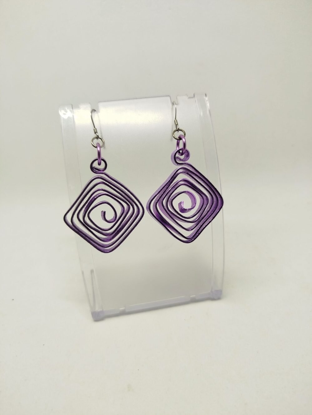 Créoles en Aluminium Large violet en spirales