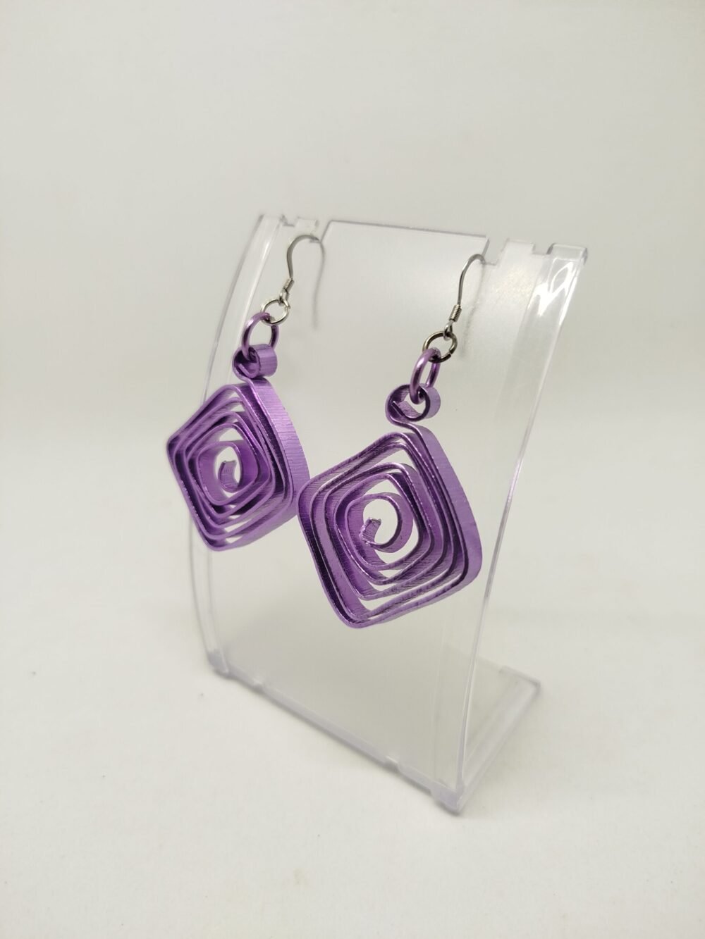 Créoles en Aluminium Large violet en spirales