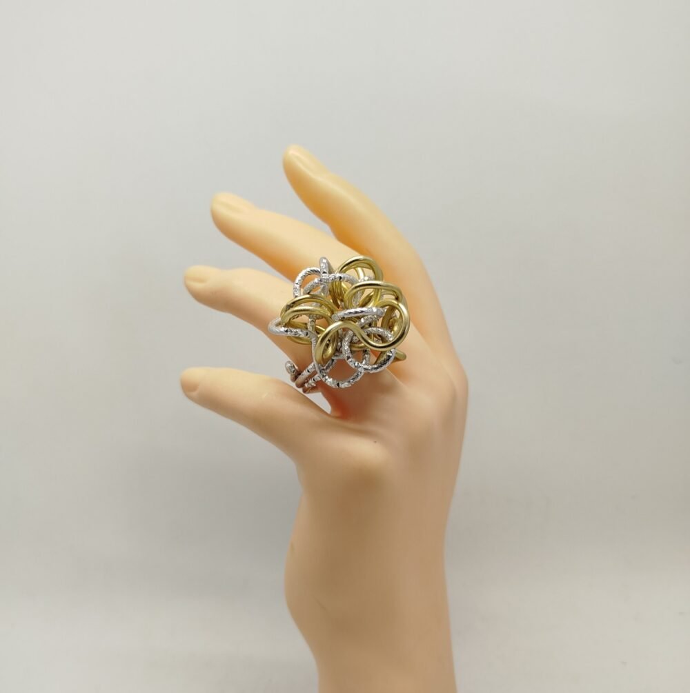bague sophistiqué en double fil aluminium