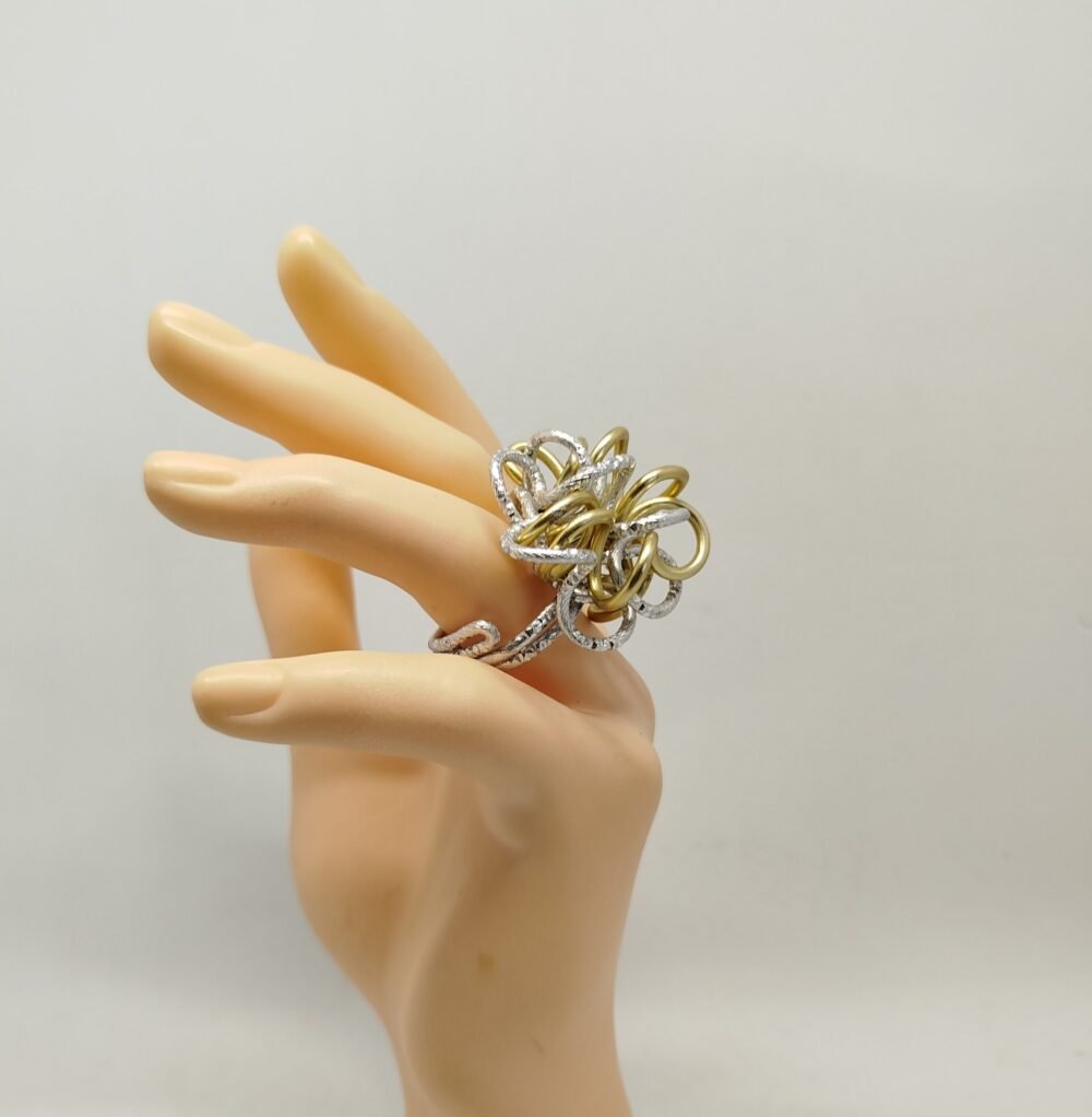 bague sophistiqué en double fil aluminium