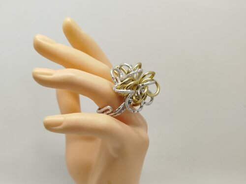 bague sophistiqué en double fil aluminium