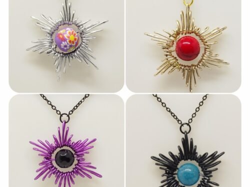 Collier Étoile - Bijoux Élégants et Intemporels, plusieurs colliers avec pendentif en forme d'étoile et pierre naturelle au centre