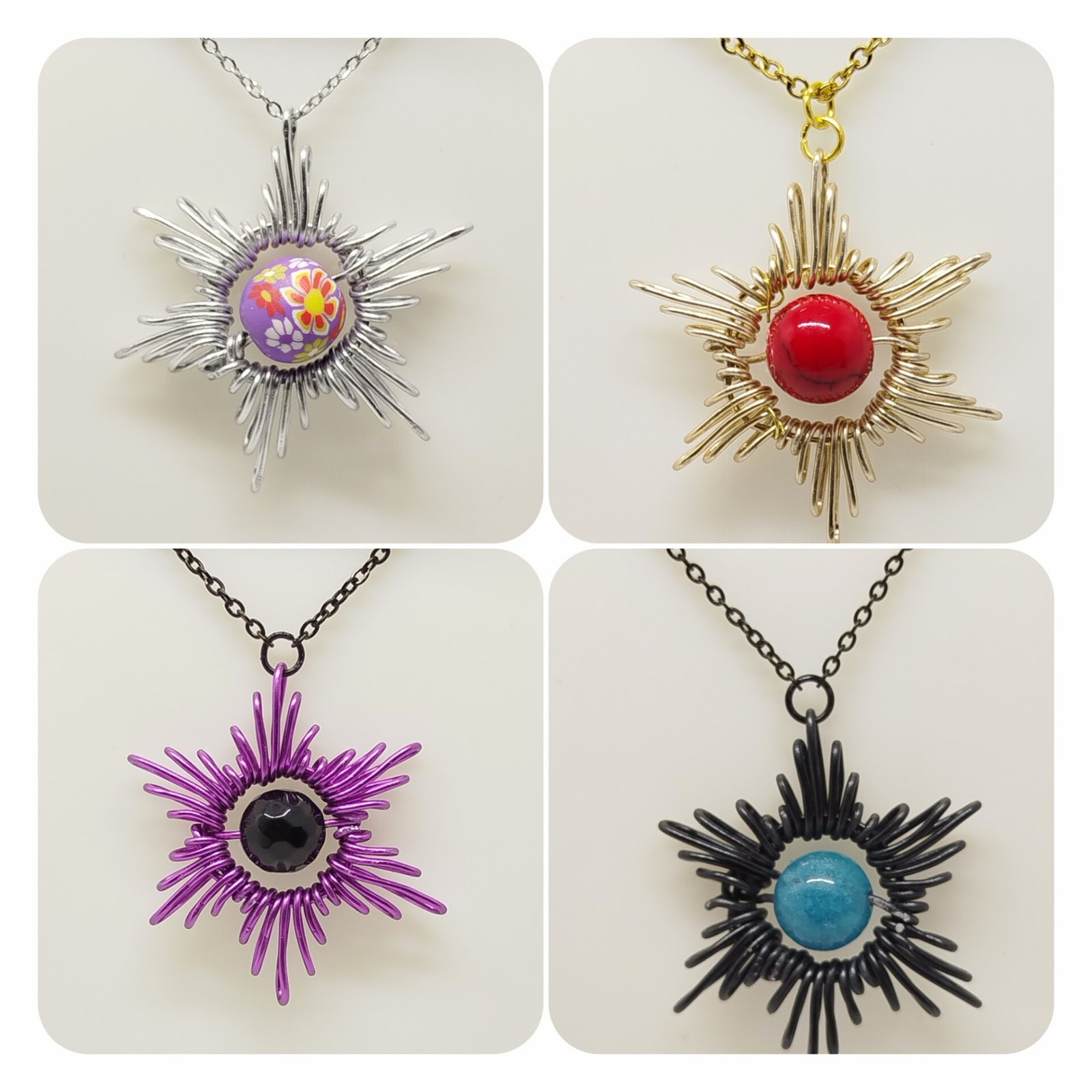 Collier Étoile - Bijoux Élégants et Intemporels, plusieurs colliers avec pendentif en forme d'étoile et pierre naturelle au centre