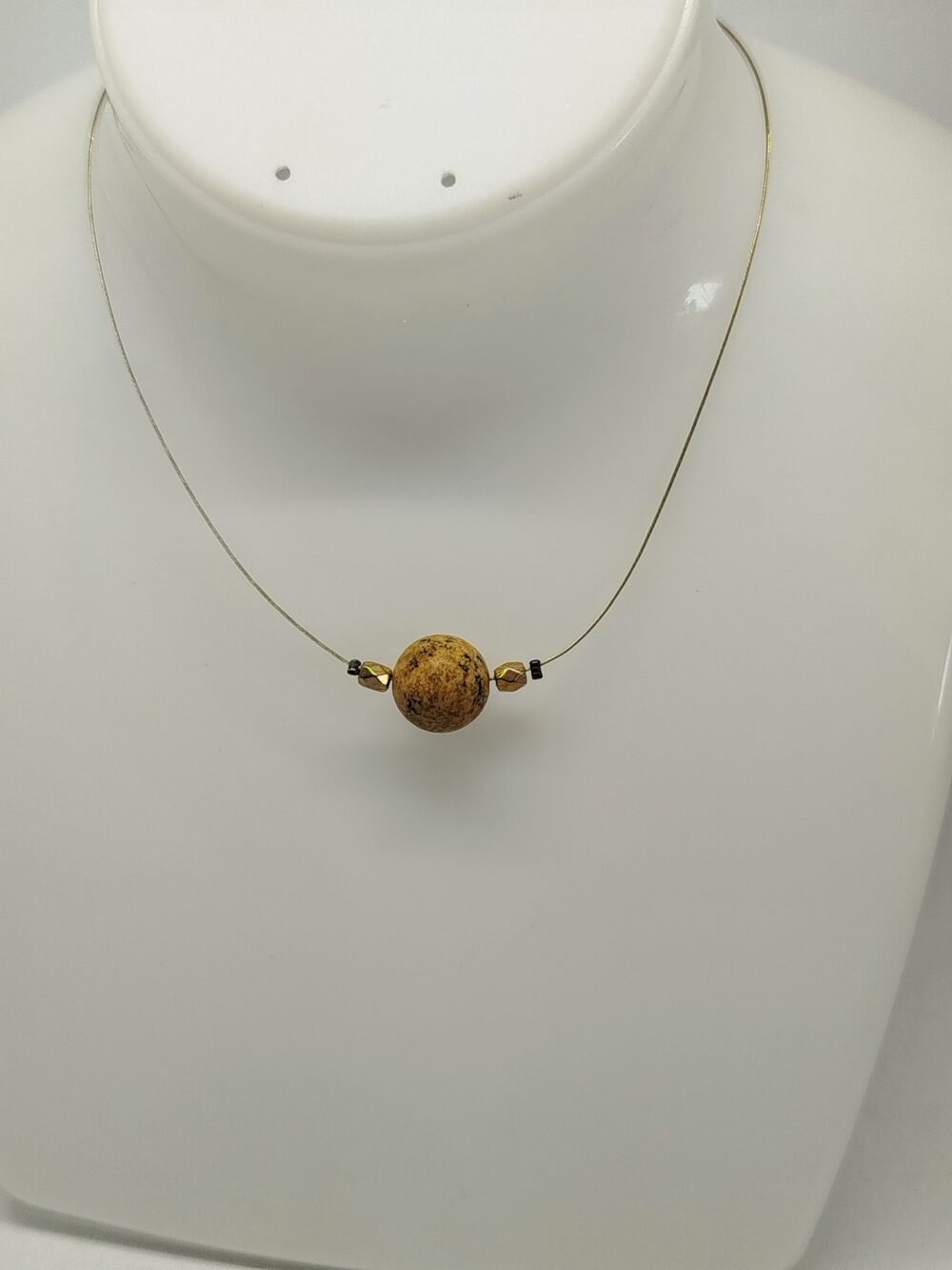 Collier Ras Du Cou Avec Pierre Naturelle jaspe paysage