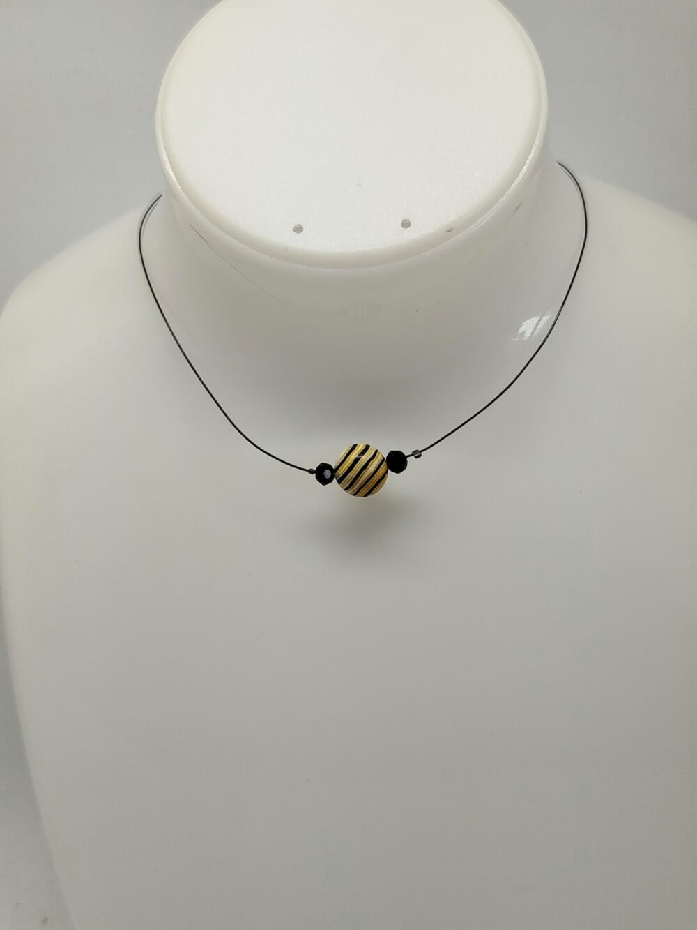 Collier Ras Du Cou Avec Pierre Naturelle malachite jaune