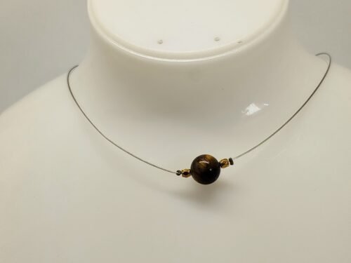 Collier Ras Du Cou Avec Pierre Naturelle œil de tigre Collier Ras Du Cou Avec Pierre Naturelle œil de tigre