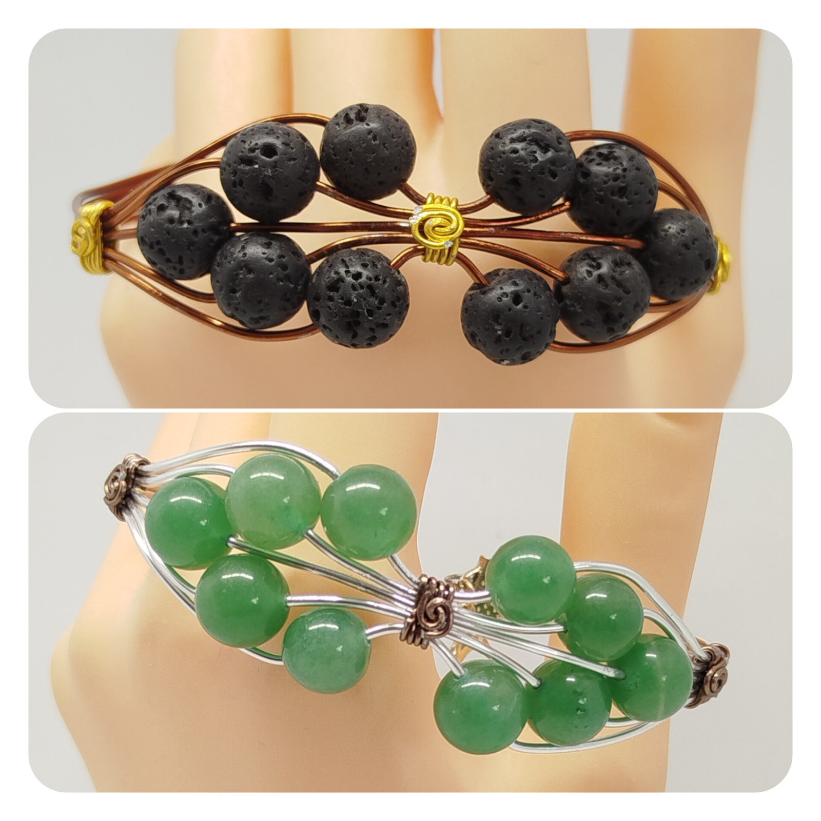 bracelets tressés avec pierres naturelles