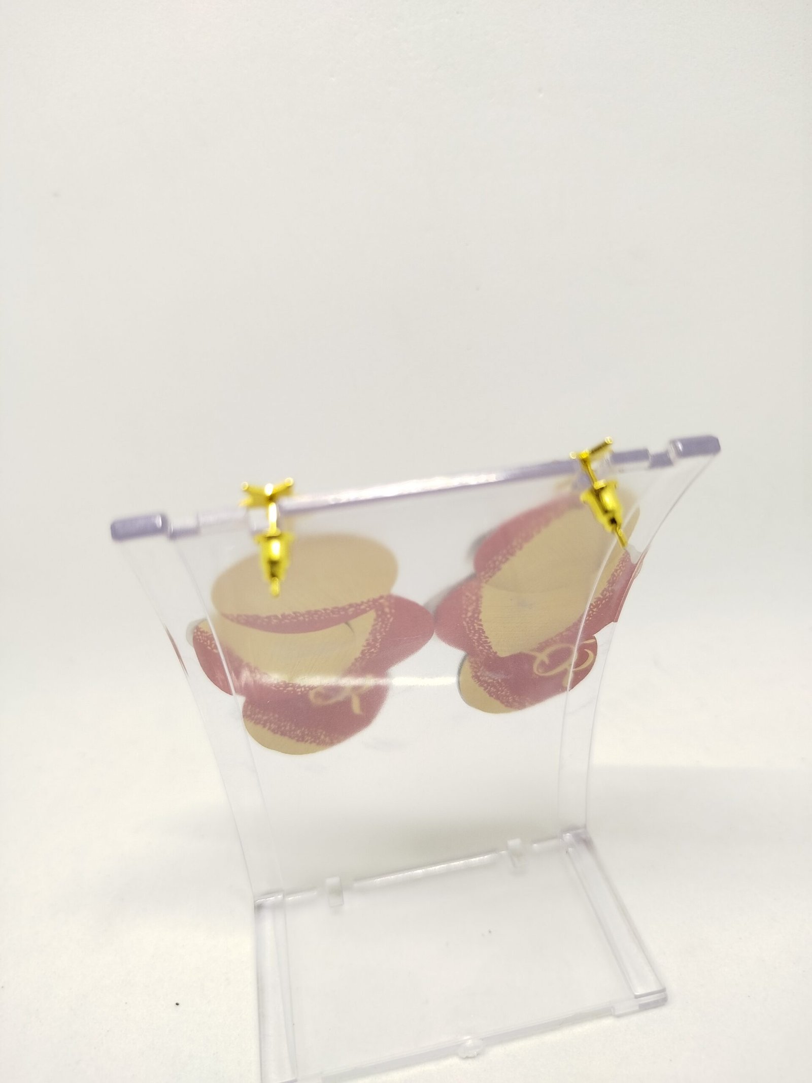 Boucles D'Oreilles Pétales D'Or capsules de café rouge