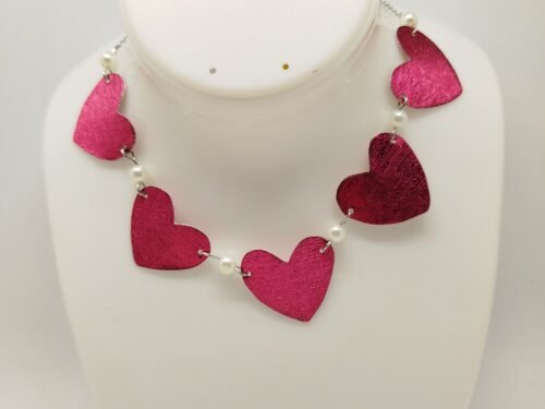 Ensemble Cœurs Rouge collier