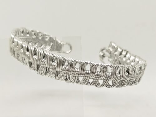 bracelet fait main en fil aluminium argenté