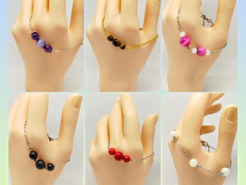 bracelets à maillons et pierres naturelles
