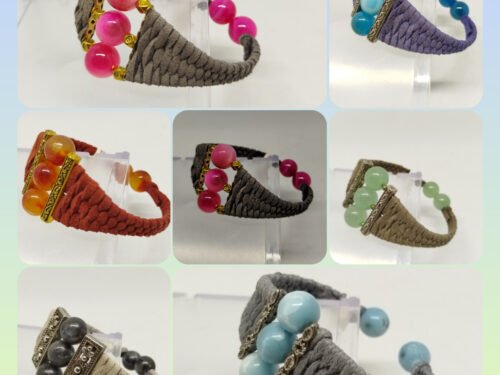 bracelets tressé et pierres naturelles au centre