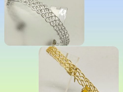 bracelets créés en fil aluminium en méthode kumihimo