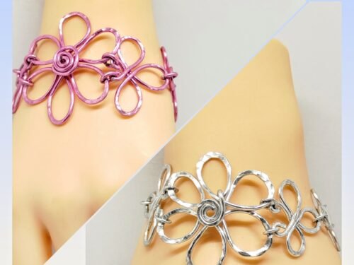 bracelets Fleurs créé en fil aluminium