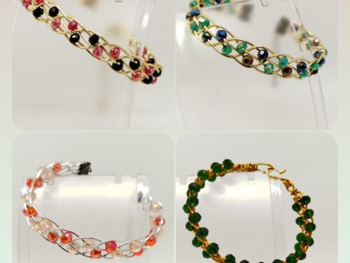 bracelets tressée en fil aluminium et perles