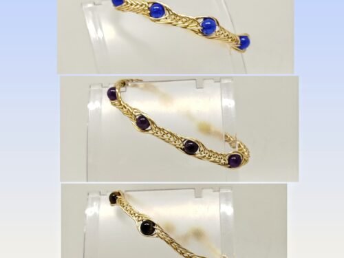 plusieurs bracelets tressés avec pierres naturelles