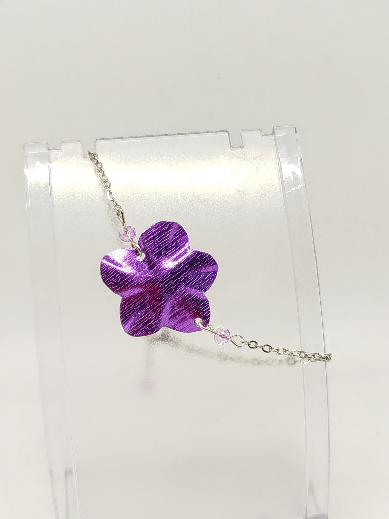 Chic et Glamour en Fleur bracelet en fil aluminium large en fil aluminium large violet