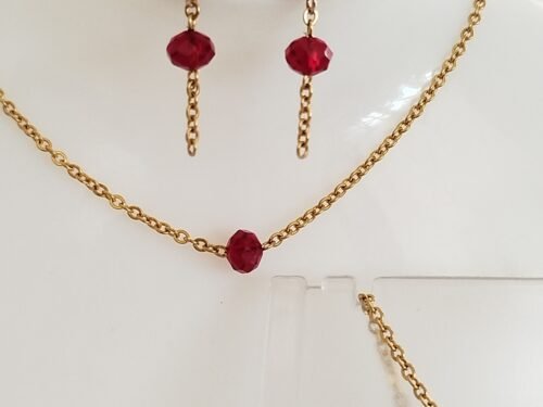 boucles d'oreilles à Perles Rouges