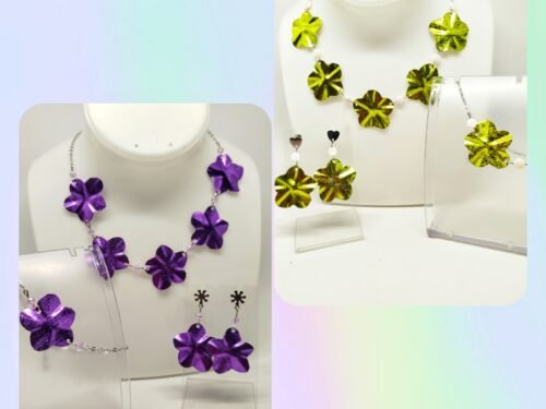 Chic et Glamour en Fleur parures en fil aluminium large